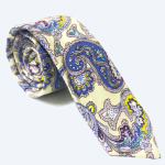 Corbata Estpanada Paisley Crema