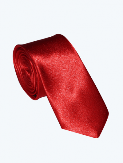 Corbata Satinada delgada - Roja
